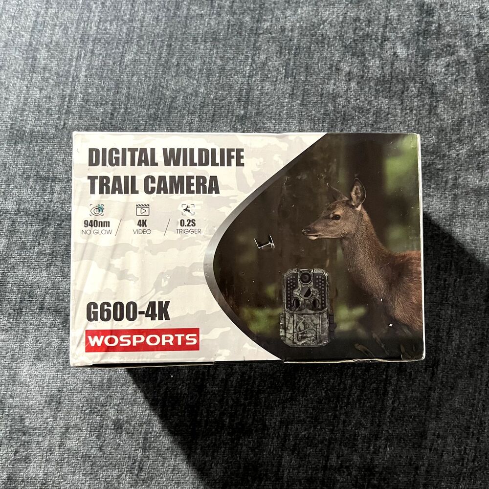 Trail Camera WOSPORTS G600 4K Digital Wildlife Camo w Night Vision